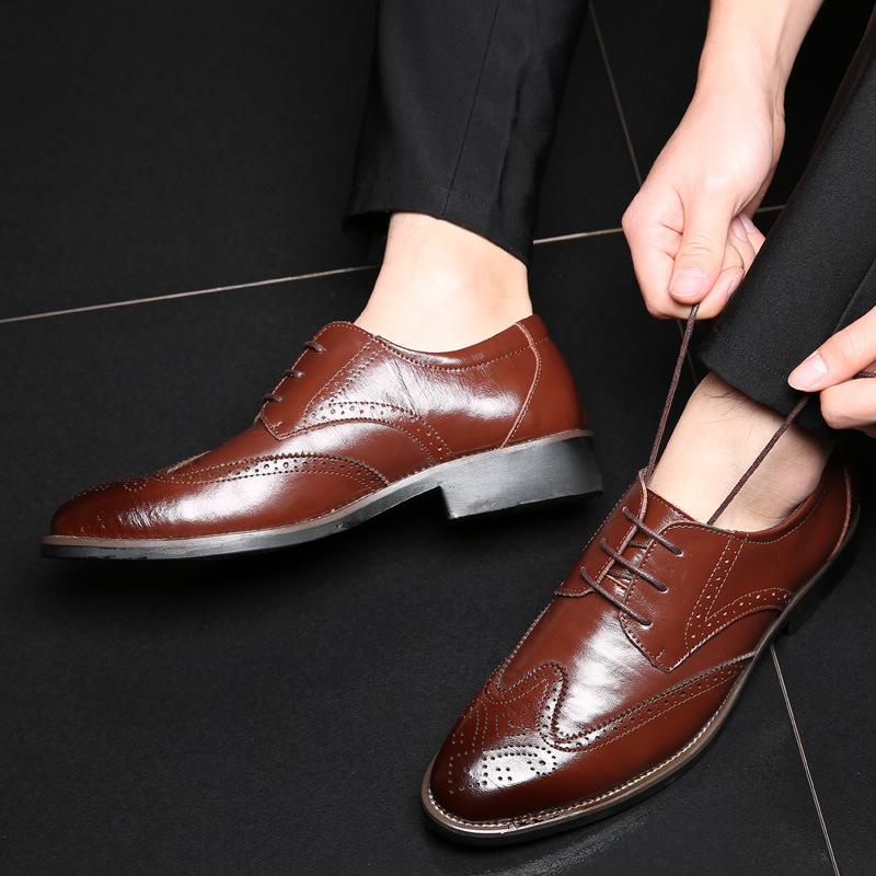 Casual Leather Shoes Men Pointed Toe Leather Shoes Business Shoes Leather Shoes