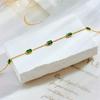 Emerald Zircon Titanium Steel Bracelet: Durable, Elegant 18K Gold for Women - Versatile Spring/Summer Jewelry