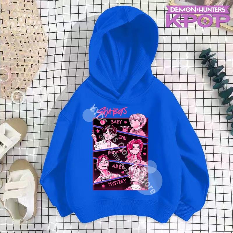 Y2K KPop ציידי שדים קפוצ'ונים נערות מתבגרות בנים רומי KPop ציידי שדים קפוצ'ון סתיו קז'ואל שרוול ארוך בגדי ילדים