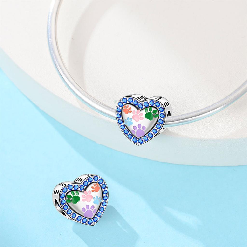 S925 Silver DIY Heart Shaped Charm Pendant Beads For Handmade Necklace Bracelet Jewelry Making Accessories