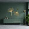 1pc Set of 2 Minimalist Ginkgo Leaves Metal Wall Decor, Floral Line Art, Natural Style for Bedroom, Home Accents, Scene Embellishments