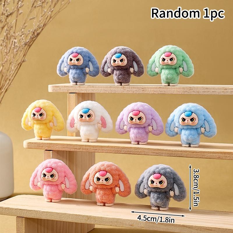 1/2/5/10pcs Trendy Desk Accessorie Mini Cartoon Figures Flocked Doll Ornament Office Accessorie Kawaii Desktop Decor Gifts