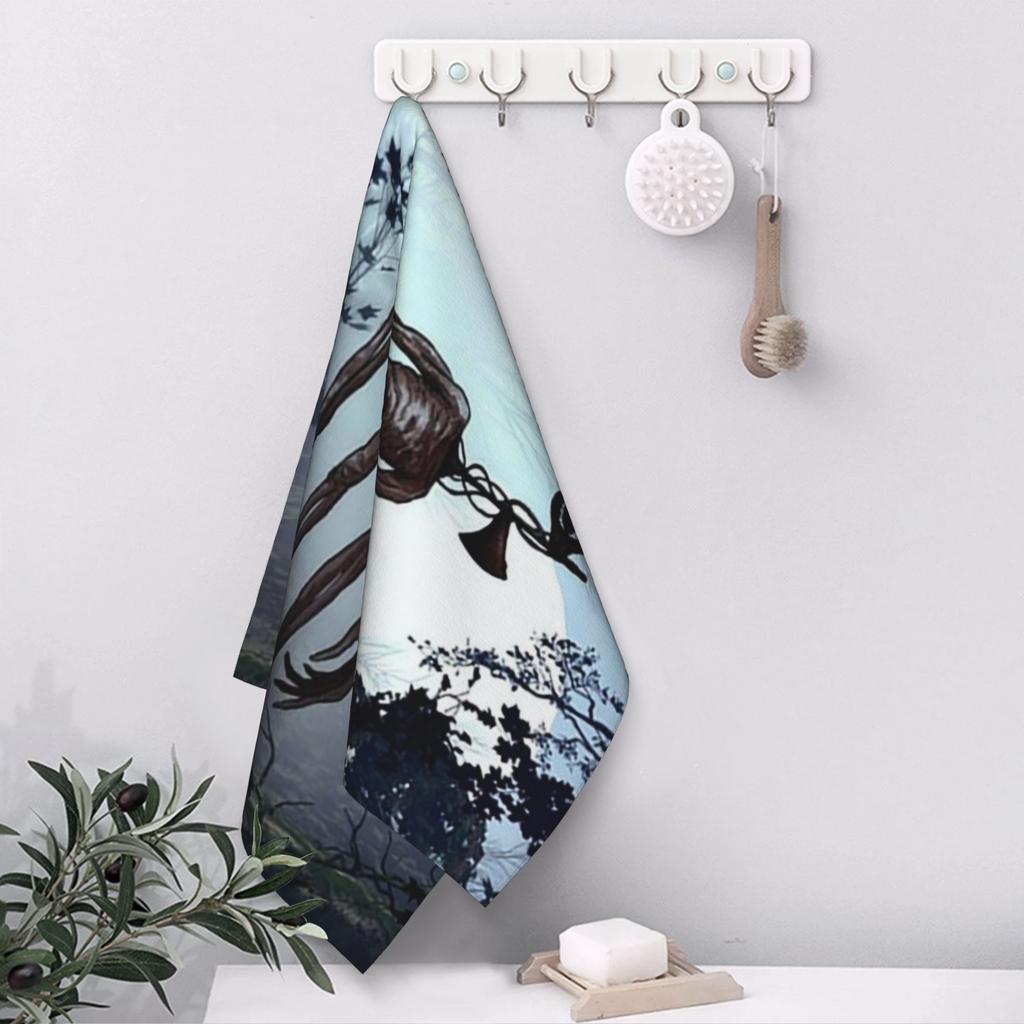Siren Head In Dark Forest Soft Face Towel Quick Dry Pool Bath Cotton Towels Breathable