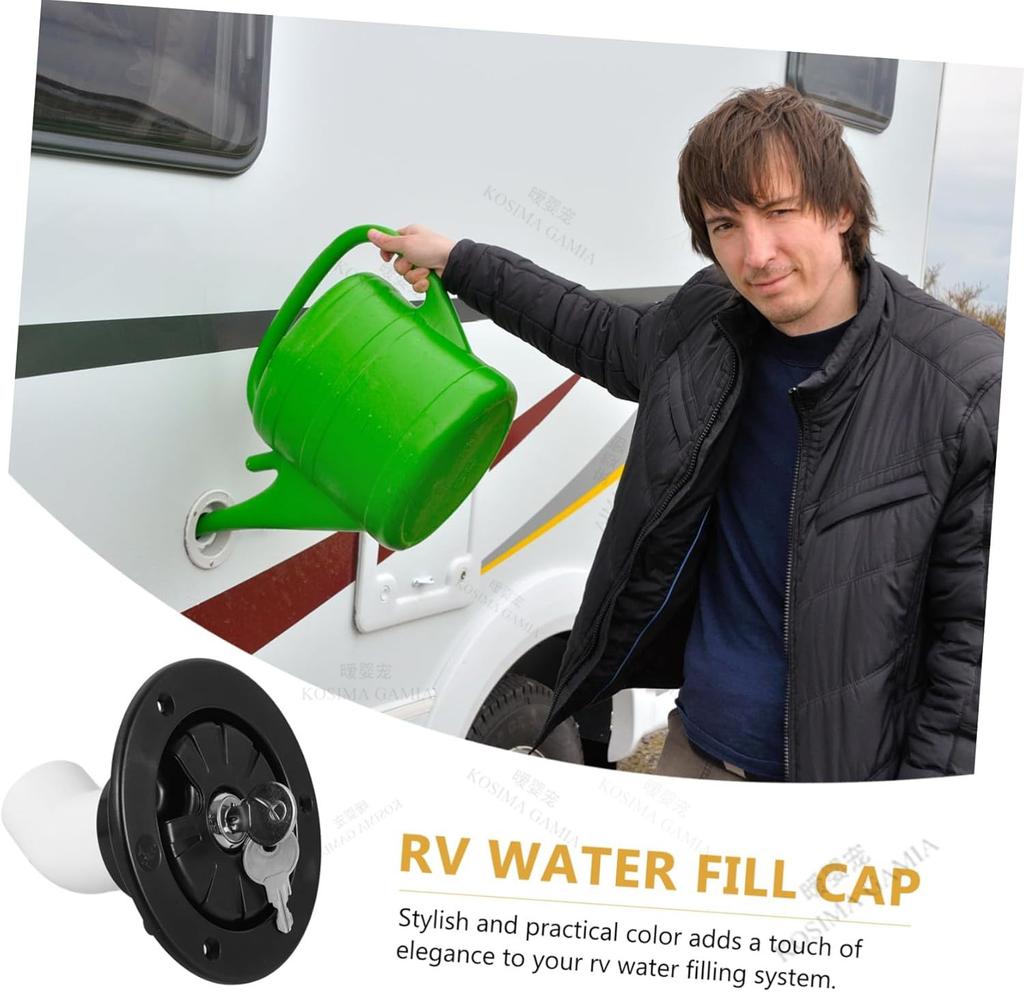 RV Camper Caravan Accessories Gravity Water Inlet With Lock Water Tank Filling Port White For Trailer Boat Leak-Proof Anti-Rust