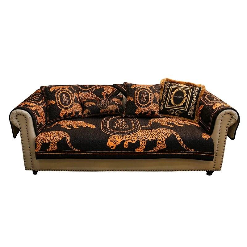 Couch Cover Fashion Leopard Print Sofa Cushion The Four Seasons Anti-slip Sofa Cover Light Luxury and Simple Hair Towel Set