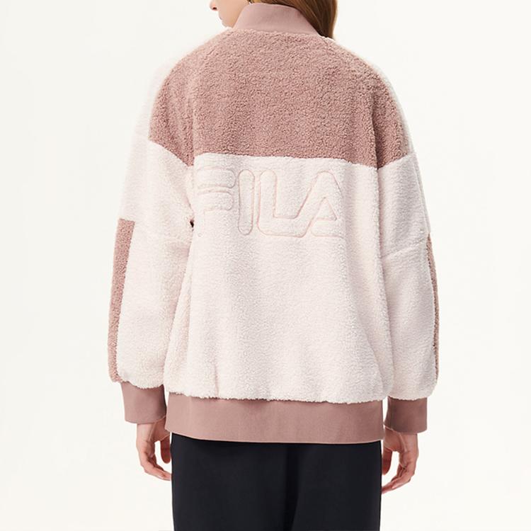 FILA X MIHARA YASUHIRO Collaboration Sports Casual Faux Shearling Knit Jacket Women Jacket Victoria-Purple F11W143505F-VT