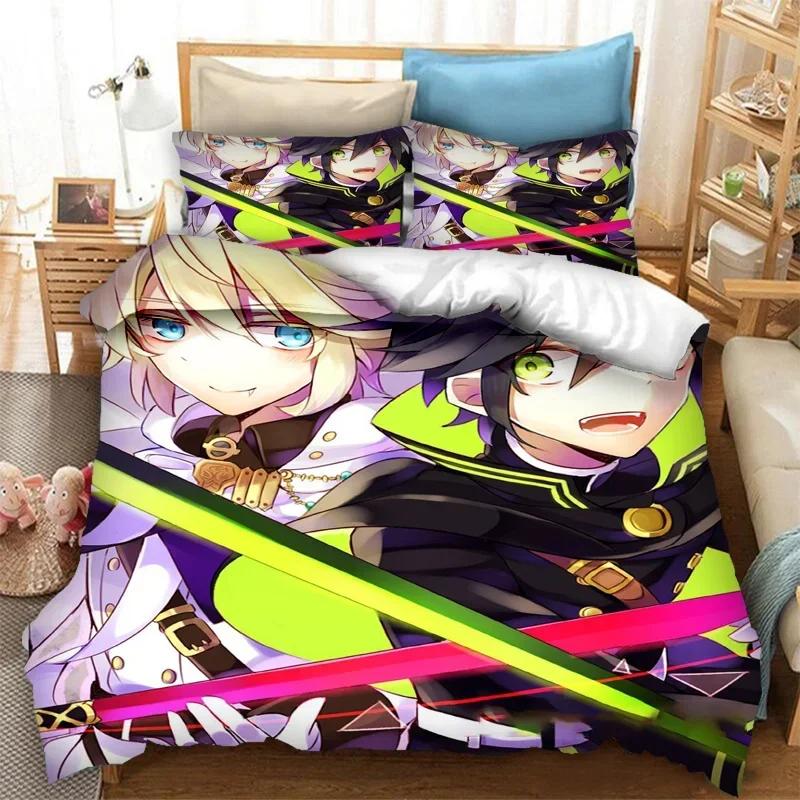 Anime Seraph Of The End Comfortable Duvet Quilt Cover Pillowcase Bedding Set Children Bedroom Decoration Home Textile