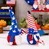 Charming Independence Day Light-up Figurine With American Flag Knit Hat Decor