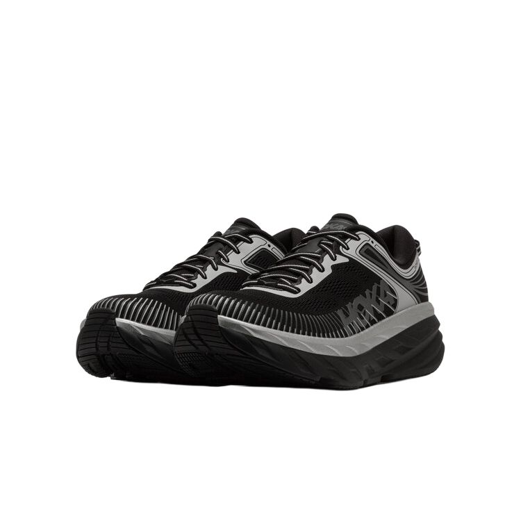 HOKA One One Bondi 7 Running Shoes Men's Black Silver 1110518-BKSTR