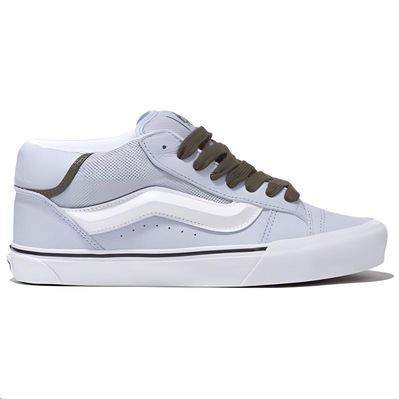 Vans Knu Fabric Leather Round Toe Lace-Up Mid-Top Casual Shoes Unisex Casual Shoes Blue VN000CQ9CHA1