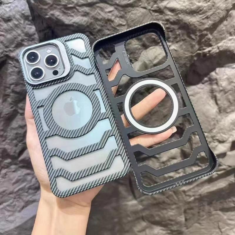 

Чехол-подставка без рамок Ice Feather для iPhone 16 с магнитной фиксацией, подходит для Apple 15 ProMax, дышащий iPhone12/12Pro серый