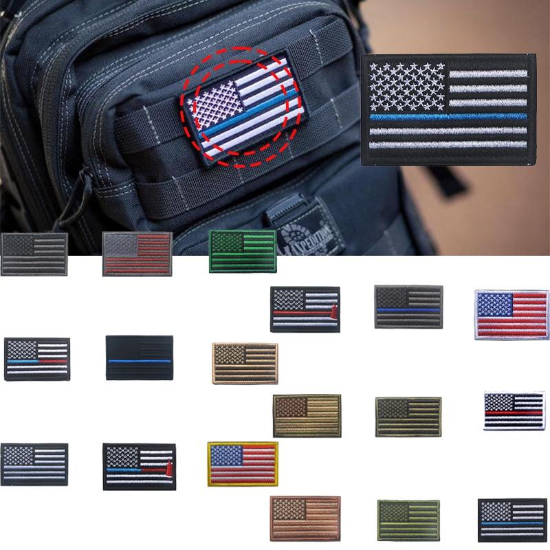 Amerikaanse vlag patch, geborduurd stoffen patch met klittenband, decoratieve badge voor buiten, geschikt voor kleding en rugzakken, 8 x 5 cm
