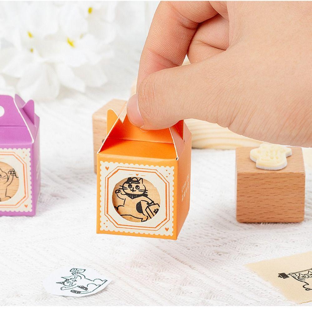 Artistic Style Cat Patterns Stamps Journal Decoration Stamps  For DIY Card Photo Album Diary Decor