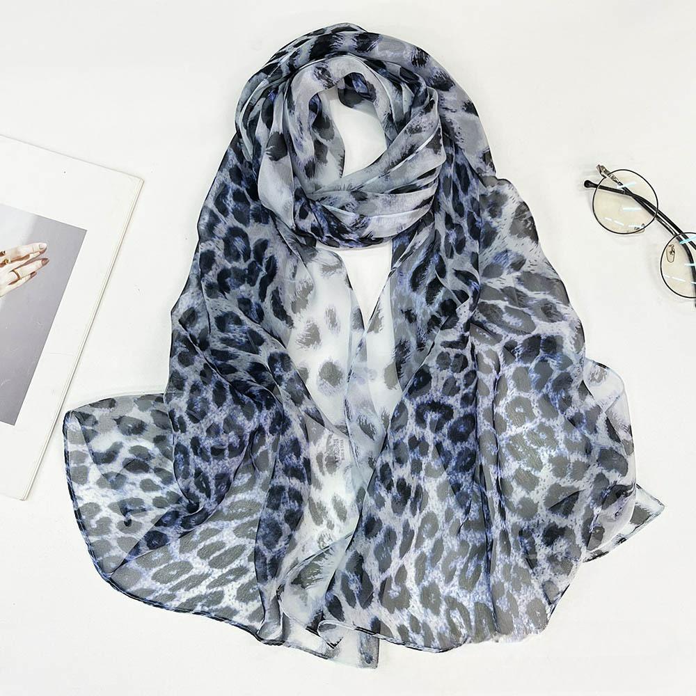 Sunscreen Silk Scarf Seaside Beach Towel Long Ladies Silk Scarf Lotus Pond Moonlight Thin Silk Scarf