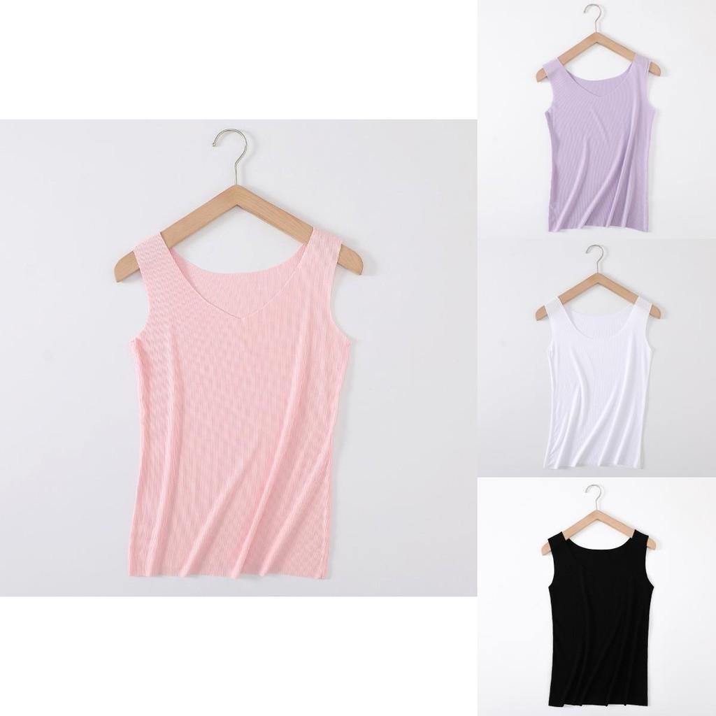 Women's Soft Seamless Ribbed Racer Back Stretch Tank Top For Yoga And Layering