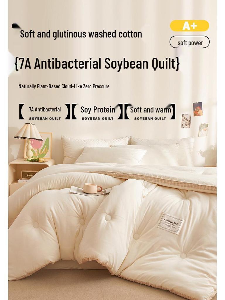 Class A Raw Cotton Soybean Fiber Thickened Quilt for Spring, Autumn, and Winter