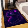 Mehrere Größen Neonfarbene Katzenillustration Teppich für Wohnzimmer Schlafzimmer Sofa Heimdekoration Teppich Rutschfeste Fußmatte Luxuriöses Geschenk