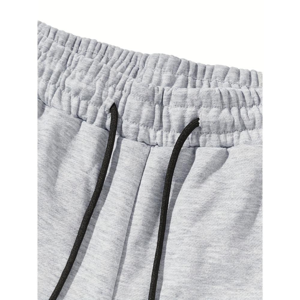 Men's Casual Set 2 Piece Printed Drawstring Pocket Hoodie and Sports Drawstring Pants Set, a Must Have for Fashionable Men