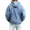 Men's Retro Vintage Washed Cotton Half-Zip Hoodie