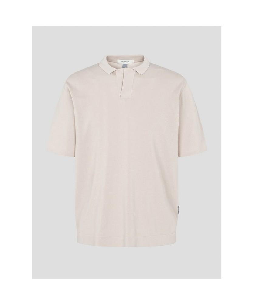 Binpolmen Gentle Tech Collar Neck Knit - Beige