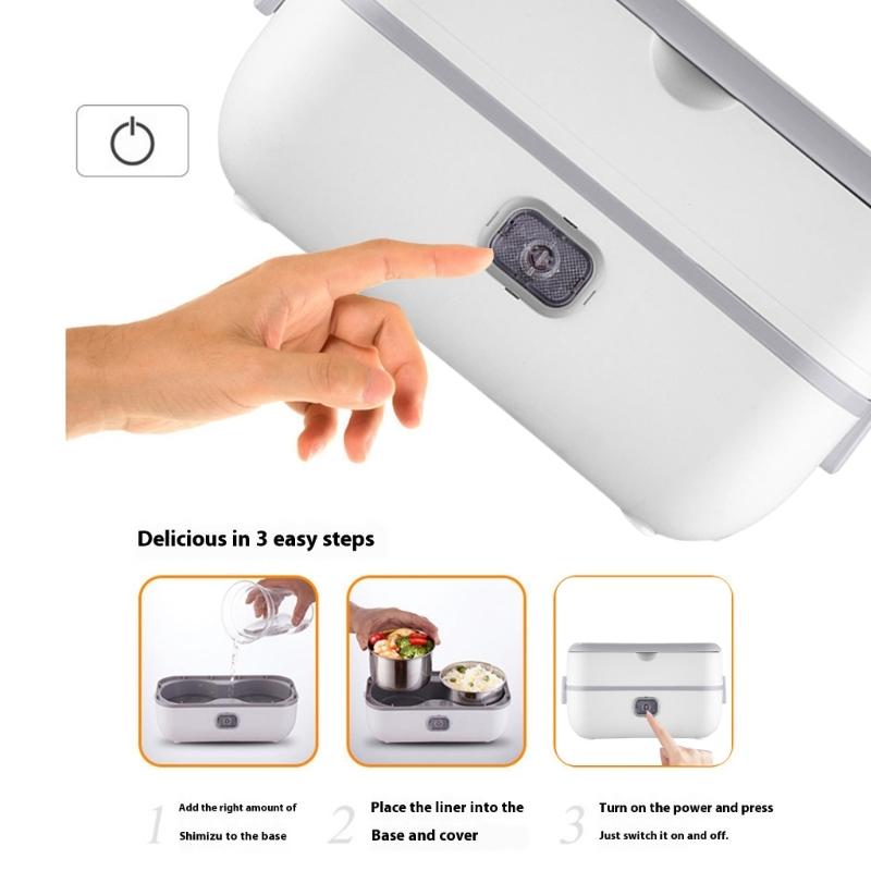 Electric Lunch Box Double Layer Insulated Food Heater for Dormitory Kitchen Office Travel Food Storage Container