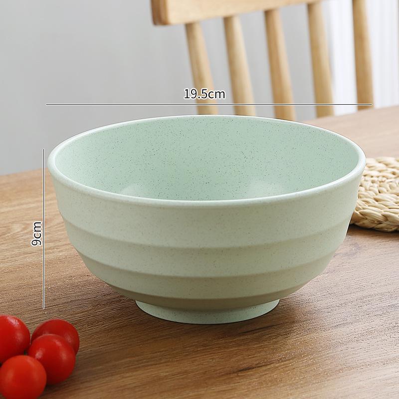 Eco-friendly Wheat Straw Rice & Salad Bowl Set - Reusable, Versatile & Durable Plastic Bowls for Instant Noodles, Rice, or Salad.