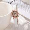 Damenuhr Quarz PU-Lederarmband Roségold Ovales Gehäuse Klares Zifferblatt Perfekt für den täglichen Gebrauch Büro Lässige Ausflüge
