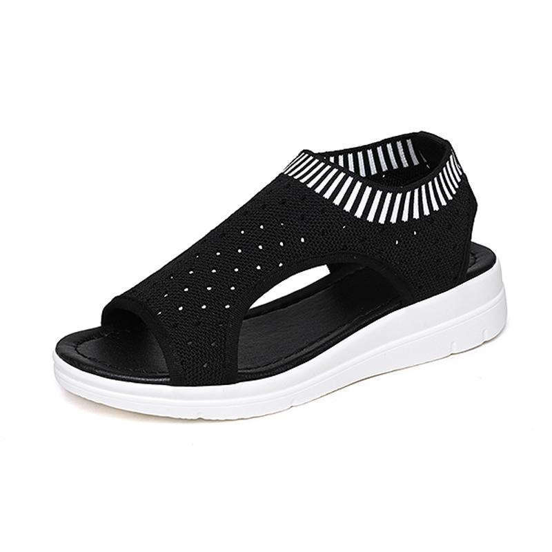 Fashion 2025Sandals Women Summer  New Open Toed Flat Roman   Flying Woven Hollow Platform Sports Sandals Flat