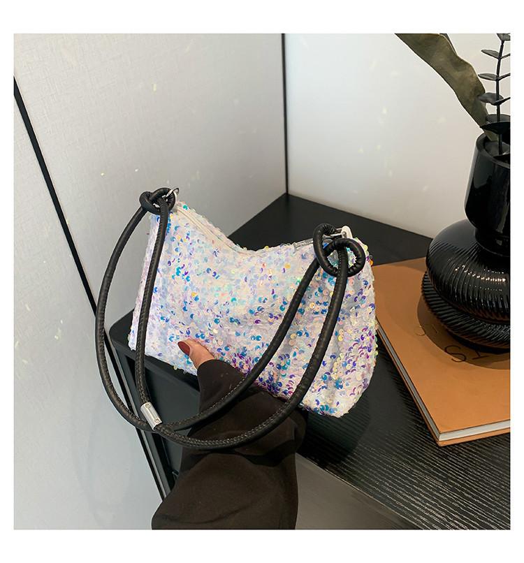 Trendy 2024 Spring Evening Party Sequin Shoulder Bag Street Fashion