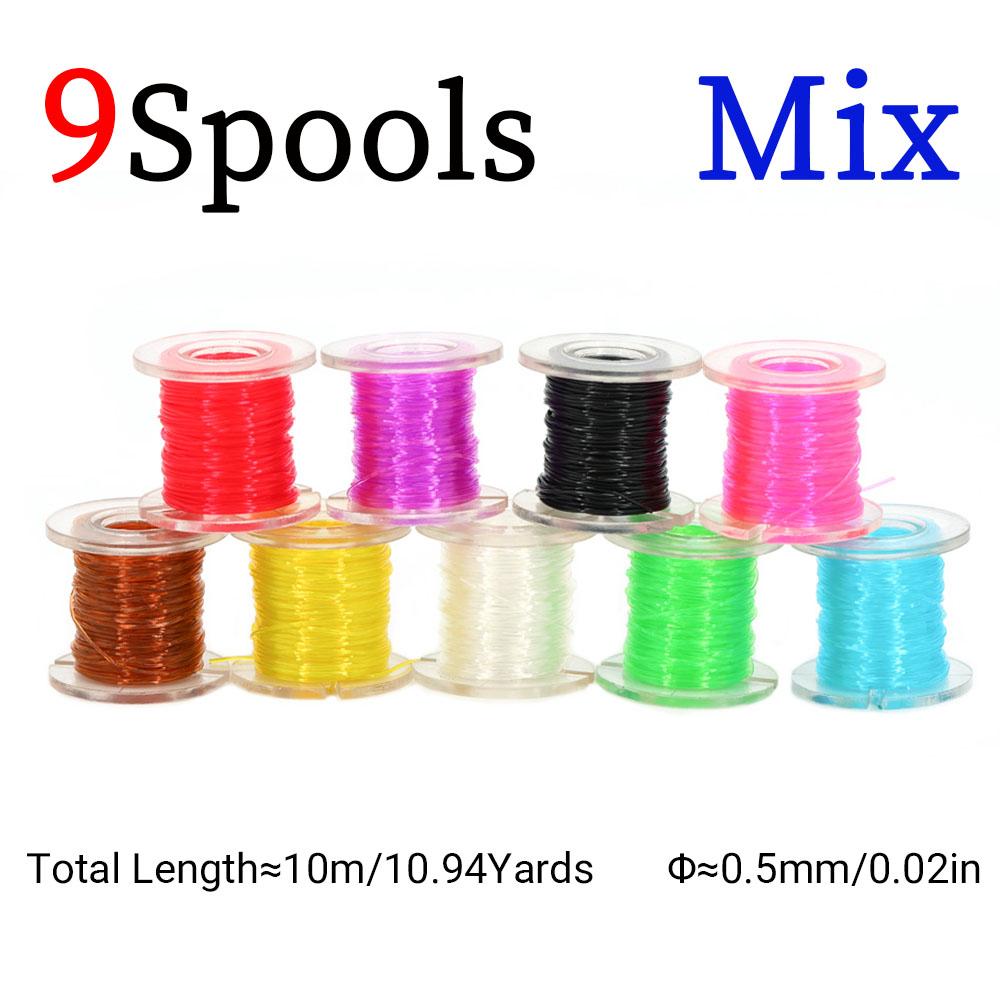 1PC Colored Elastic Thread Mayfly Shrimp Fly Larva Body Making Material High Elasticity Suitable for Trout Salmon Fishing Baits