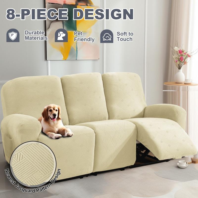 3 Seater Stretch Thicken Recliner Sofa Cover Relax Armchair Couch Slipcovers Non-slip Furniture Protector Living Room Decor