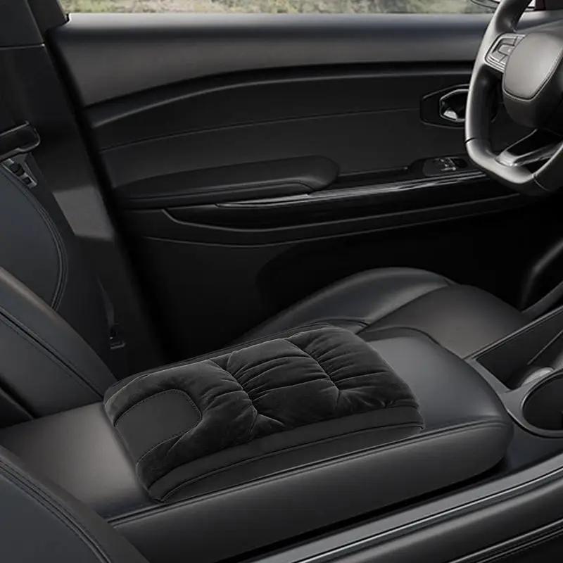 Car Armrest Box Heightening Cushion Car Supplies Armrest Console Cushion Flannel Auto Center Console Arm Rest Booster Pad Cover