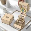 Folding Wooden Photo Storage Box Vintage Accordion Photo Display Box Pull Out Photo Album Couple