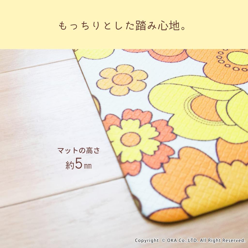Oka Luance Kitchen 45cm x Orange Soft PVC No Washing (OKA) Mat, Approx. 180cm, (Showa Retro, Wipeable, Vinyl, Required)