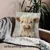 2D Weiß Langhaarige Kuh Überwurf Kissenbezug Ohne Füllung Sofa Schlafzimmer Kopfteil Dekorative Kissenhülle Auto Büro Sitz Kissenbezug