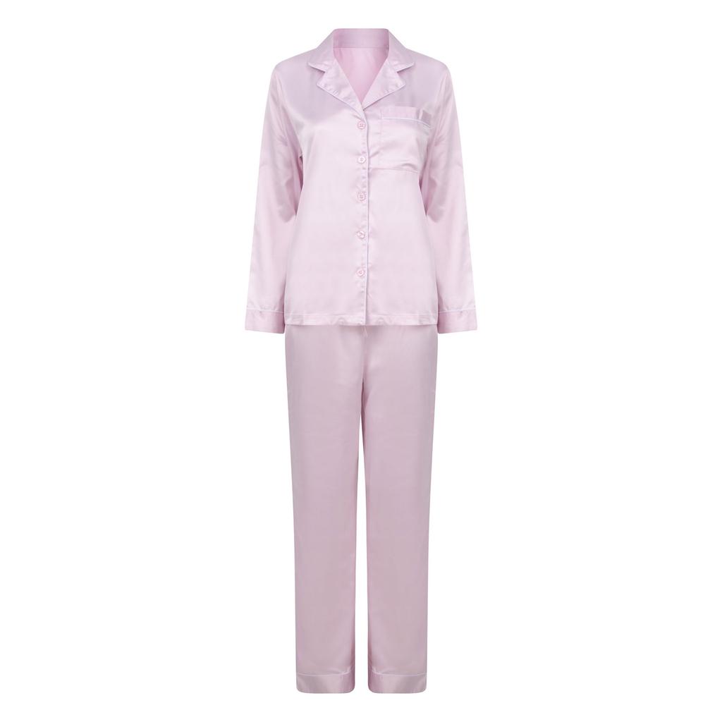 Towel City Womens/Ladies Satin Long Pyjama Set