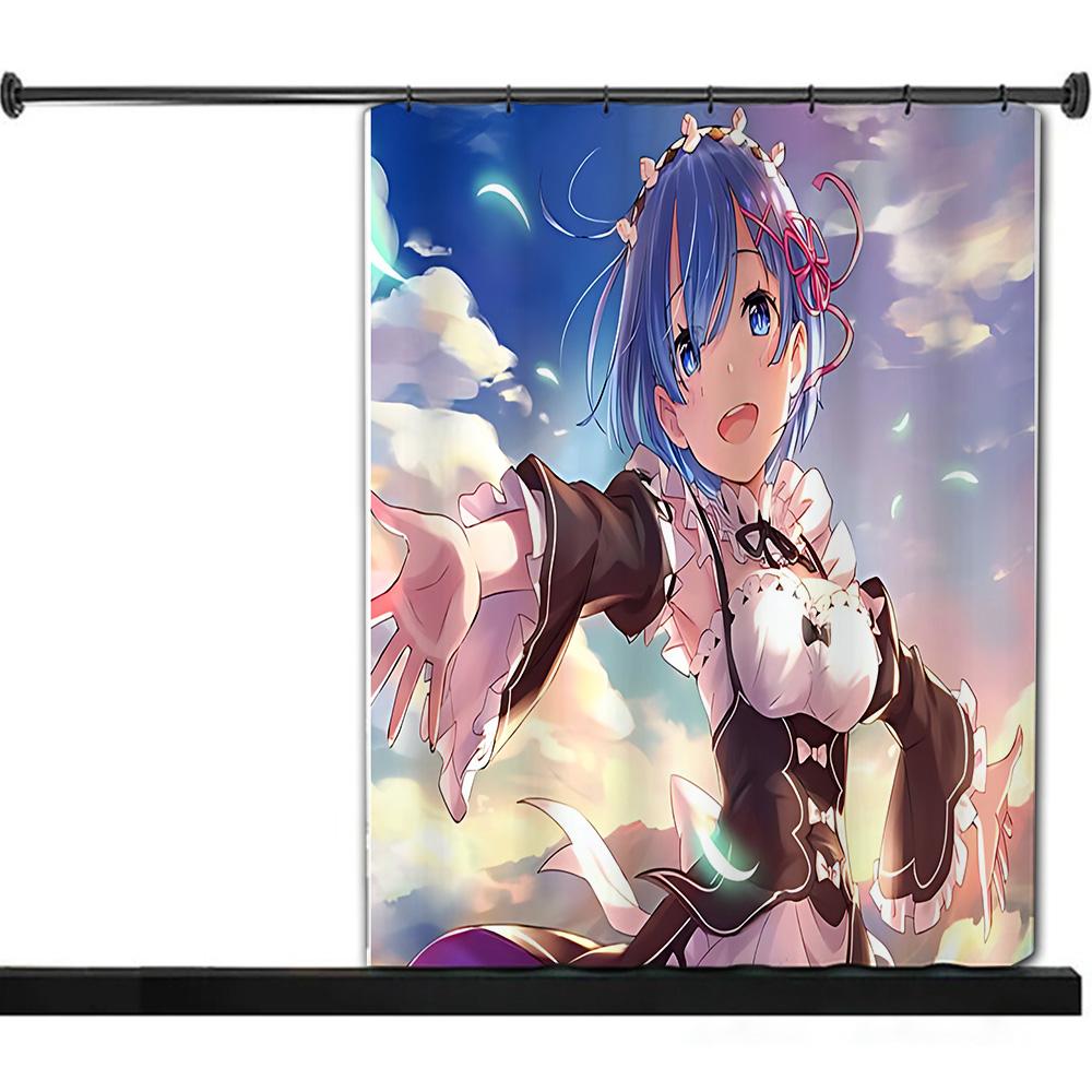 Shower Curtain Waterproof Polyester Fabric Paint Colorful Bath Curtains Re Zero Anime Rgb Pc Gamer Home Bathroom Decor With Hook