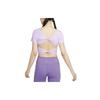 New Nike One Classic Women's Dri-FIT Short-Sleeve Cropped Twist Top 'Lilac Bloom' FN2852-512