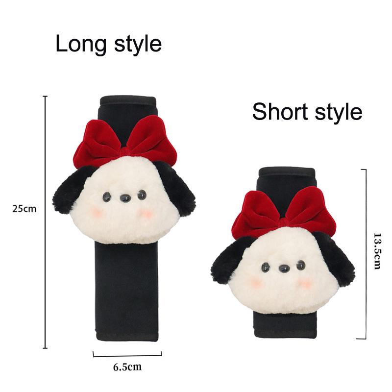 1pc Cute Cartoon Bow Dog Car Seatbelt Cover Short Style Belt Harness Cushion Auto Shoulder Strap Protector Pad for Child Women