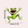1Pc Green Frog Jump Funny Vehicle Decal Sticker for Laptop Water Bottle Phone Car Truck Van Motorcycle - Vehicle Paint Window