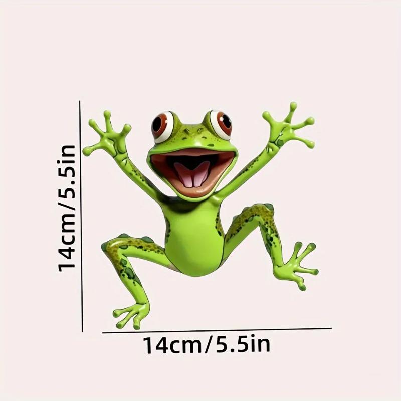 1Pc Green Frog Jump Funny Vehicle Decal Sticker for Laptop Water Bottle Phone Car Truck Van Motorcycle - Vehicle Paint Window
