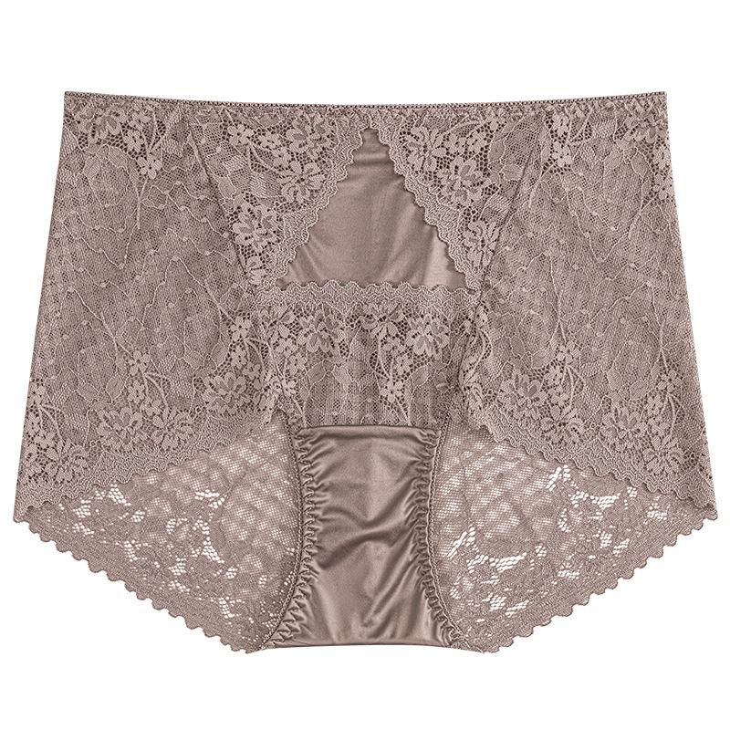Big Size Lady Summer New Style Sexy Lace Comfortable Hollow Out Without Mark Bag Buttock Briefs