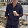 Autumn New Men's Corduroy Shirt Long Sleeve Button Solid Color Cardigan Top