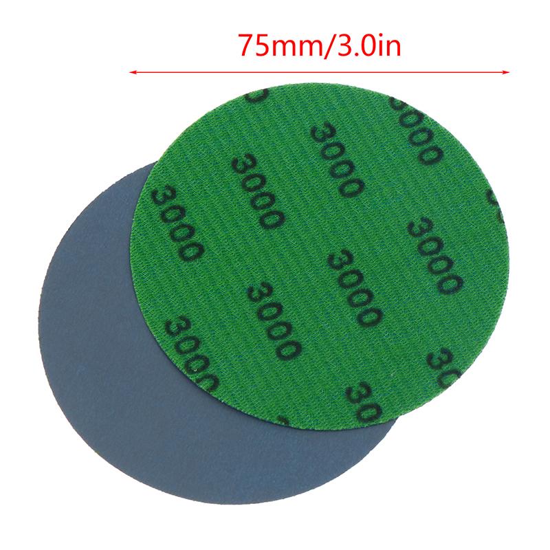 Set di 30 Fogli Abrasivi da 3 Pollici 75 Mm Grana 800-3000 Dischi Abrasivi per Uso Bagnato e Asciutto Carta Vetrata Hook & Loop Strumenti Abrasivi Adatti per Metallo Legno