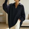 Women's Color Long Sleeve Knit Sweater Oversized Relaxed Fit Casual Outwear