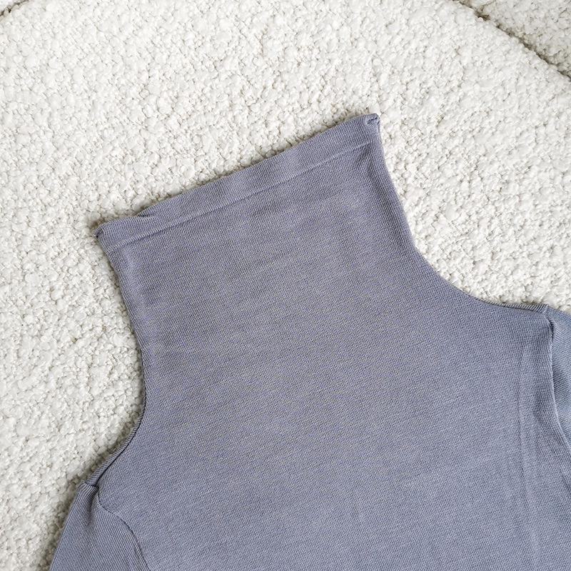 

2024 Женская майка Meiyabi Fiber Milk Protein с высоким воротником для осени и зимы One Size