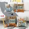 New Autumn and Winter Thanksgiving Pumpkin Color Block Letter Digital Print Decorative Pillow Cover Office Rest Pillow