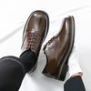 Fashion Fashion Brand Men's Lace Up Square Toe Breathable Business Casual Leather Shoes Spring New Men Comfortable Oxford Wedding Shoes