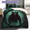 Roaring Bear Pattern Bedding Quilt Set  Home Decoration  Gift (1 * duvet cover + 2 * pillowcase  without core)