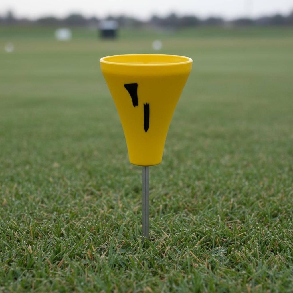 Golf Tee Marker Pointed Metal Stake CupShaped Open rims Athletic Gear
